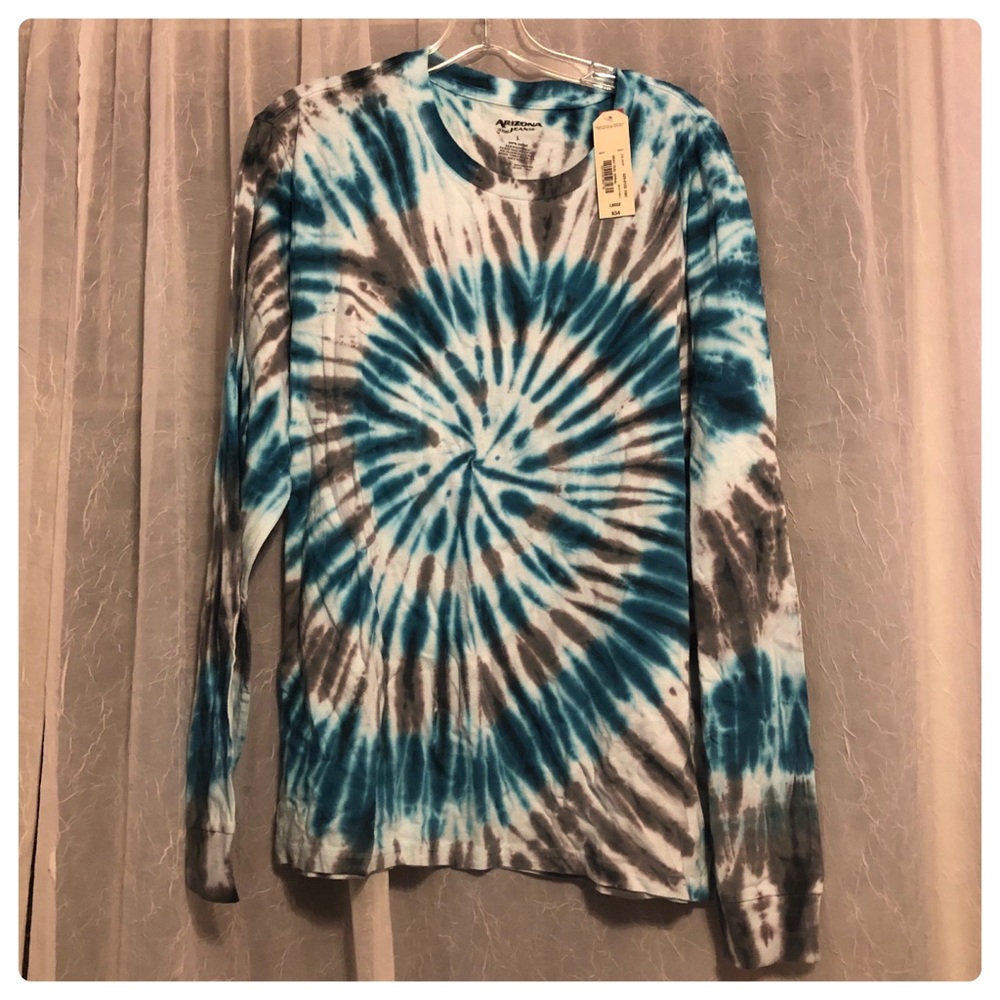 NEW mens L long sleeved tie dye shirt *soft*